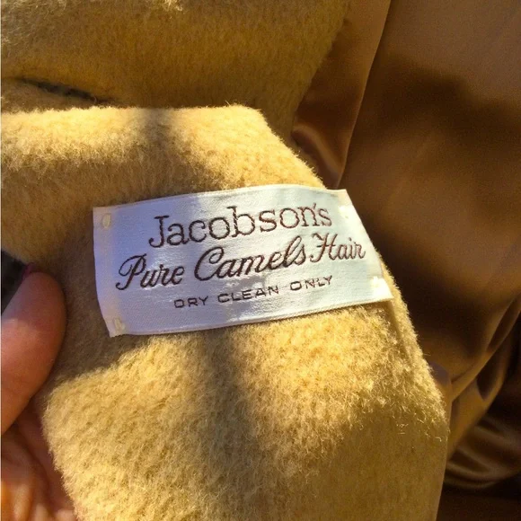 Vintage double breasted camel hair wool coat tan beige collared xxl extra large - Picture 9 of 10